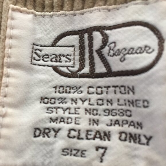 VINTAGE SEARS JR BAZAAR CORDUROY JACKETS SIZE 7 - Picture 9 of 9